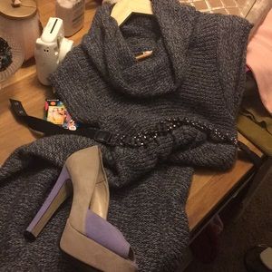 Gray Xhilaration Sweater Dress, Cowl Neck